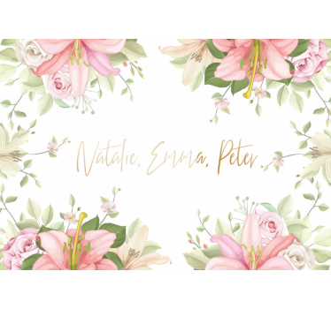 Fototapete Blumen personalisiertes blumenarrangement - TenStickers