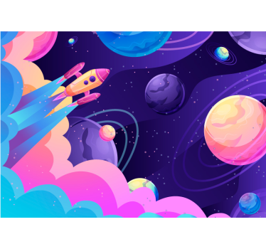 Fototapete Fantasie raketen-weltraumreise - TenStickers