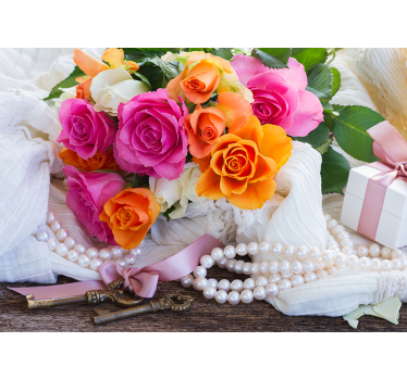 Fototapete Blumen rosenstrauß-arrangement - TenStickers