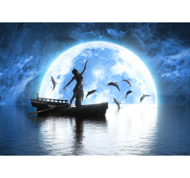 Fototapete Fantasie tänzerin im mondlicht - TenStickers