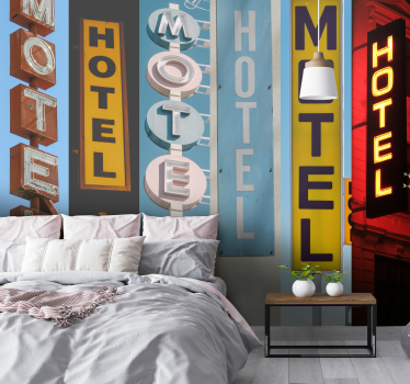 Fototapete mit Hotelschildern - TenStickers