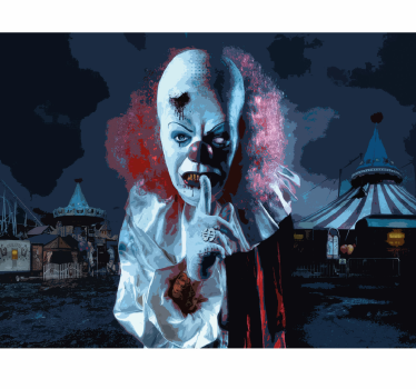 Tapete Wohnzimmer gruseliger Clown - TenStickers