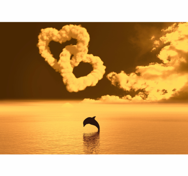 Fototapete Wohnzimmer Herzförmige Wolken - TenStickers
