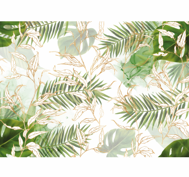 Fototapete Wohnzimmer elegante Palmblätter - TenStickers