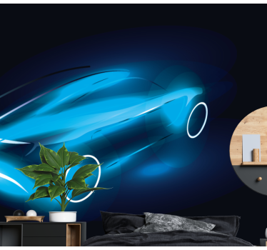Fototapete Schlafzimmer Auto Boliden Skelett - TenStickers
