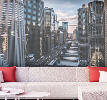 Chicago Fototapete Städte Luft Perspektive - TenStickers