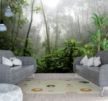 Dunkler Dschungel Natur Wand Fototapete - TenStickers