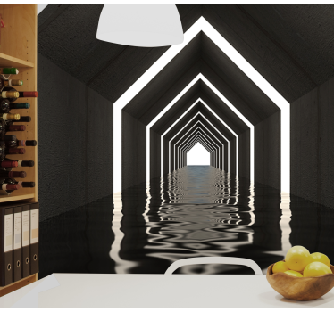 Fototapete 3D reflektierende tunnelperspektive - TenStickers