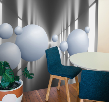 Fototapete 3D schwebende kugelanordnung - TenStickers