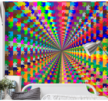 Fototapete 3D puzzle-explosion - TenStickers