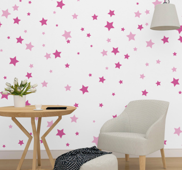 Fototapete Kinderzimmer rosa Sterne - TenStickers