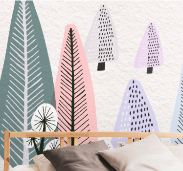 Fototapete baum mit dekorativen blattmotiven - TenStickers