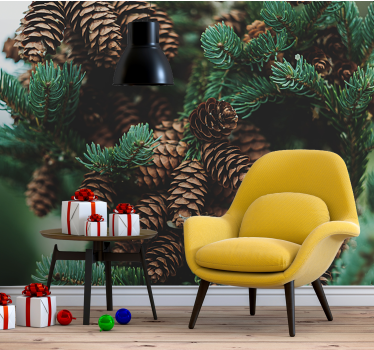 Fototapete baum mit kiefernzapfen-arrangement - TenStickers