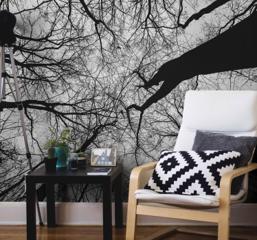 Fototapete baum mit verwobenen ast-silhouetten - TenStickers