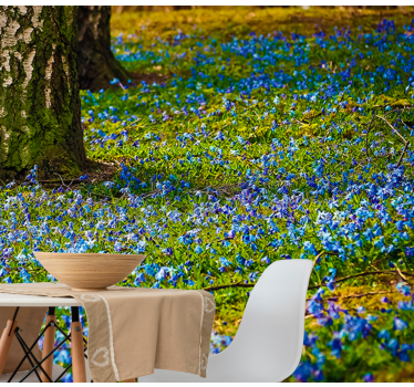 Fototapete blumen blausternwiese szene - TenStickers