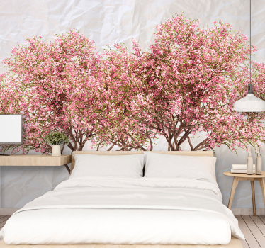 Fototapete Blumen blühende rosa bäume - TenStickers