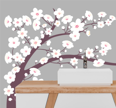 Fototapete blumen blühender kirschzweig - TenStickers