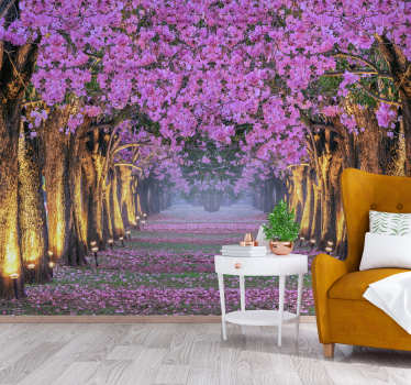 Fototapete blumen blühender pinker weg - TenStickers