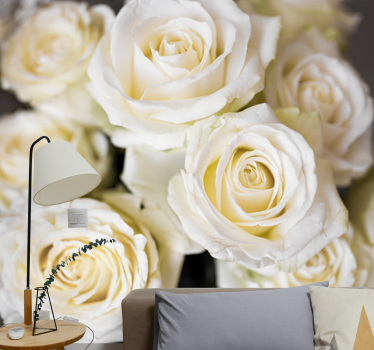 Fototapete blumen elegante weiße rosen - TenStickers