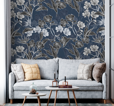 Fototapete blumen elegantes blumenmuster - TenStickers
