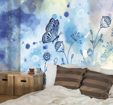 Fototapete blumen flügel und blumen - TenStickers