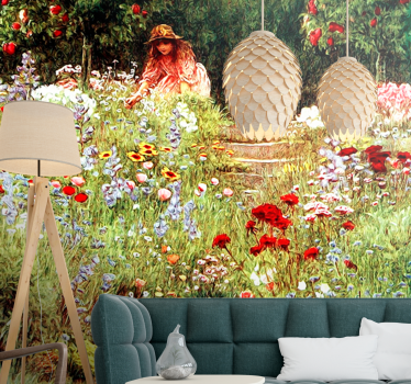 Fototapete blumen gartenweg szene - TenStickers
