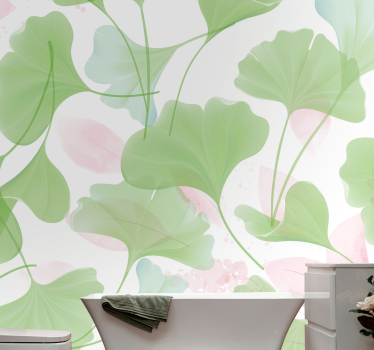 Fototapete blumen gingko blattmuster - TenStickers