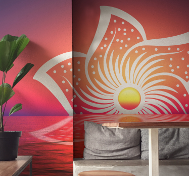 Fototapete esszimmer hibiskus sonnenaufgang design - TenStickers