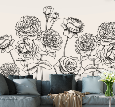 Fototapete blumen im eleganten rosendesign - TenStickers