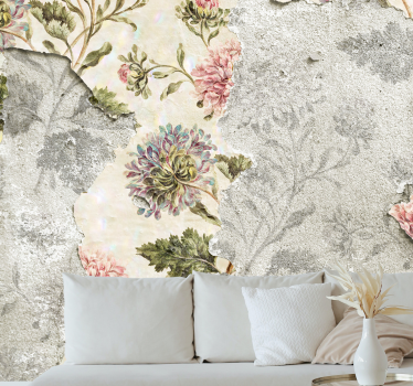Fototapete blumen im vintage-blumenmuster - TenStickers