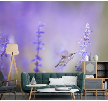 Fototapete blumen kolibri und blumen - TenStickers