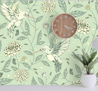 Fototapete blumen kolibri zwischen blüten - TenStickers