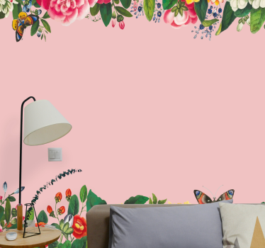 Fototapete Blumen elegantes rosa blumendesign - TenStickers