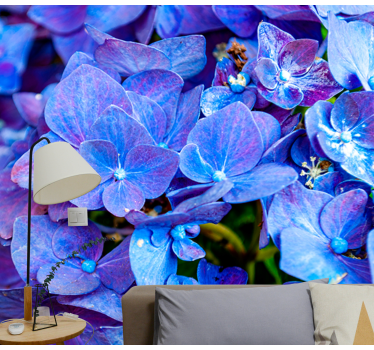 Fototapete Blumen lebendige hortensienblüten - TenStickers