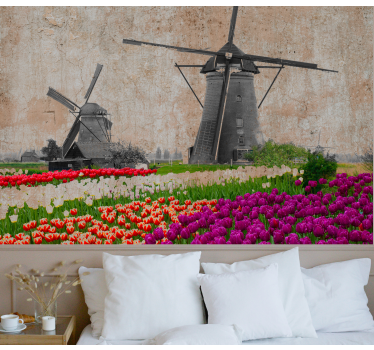 Fototapete blumen lebendige tulpenwiese - TenStickers