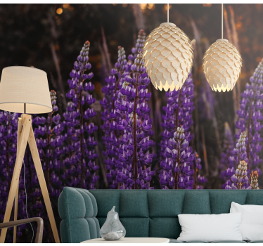 Fototapete blumen lila blumenfelder - TenStickers
