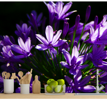 Fototapete Blumen lila florale schönheit - TenStickers