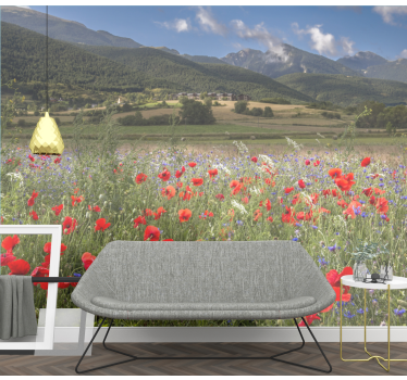 Fototapete blumen mohnblumenwiese ansicht - TenStickers