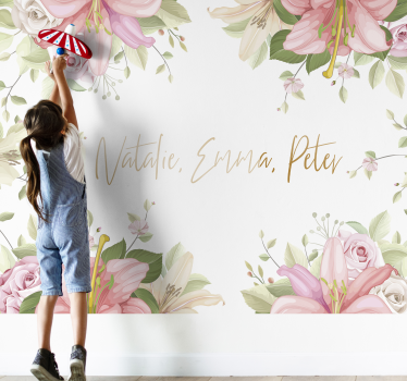Fototapete Blumen personalisiertes blumenarrangement - TenStickers