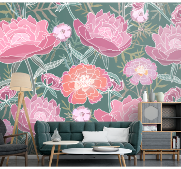 Fototapete blumen pfingstrosen komposition - TenStickers