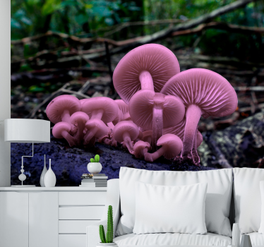 Fototapete blumen pinke pilzcluster - TenStickers