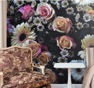 Fototapete blumen rosen und gänseblümchen - TenStickers