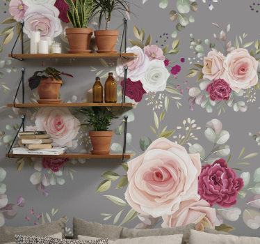 Fototapete Blumen rosen und grün - TenStickers