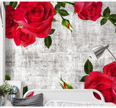 Fototapete blumen rote rosenanordnung - TenStickers