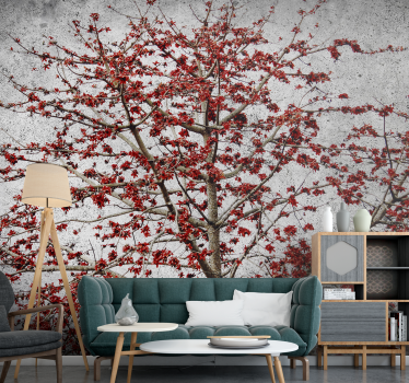 Fototapete blumen roter blütenbaum - TenStickers