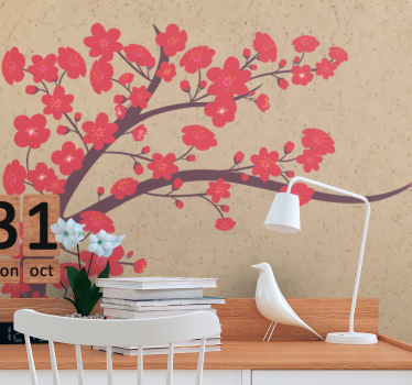 Fototapete blumen sakura zweig - TenStickers