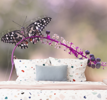 Fototapete Blumen schmetterling auf blume - TenStickers