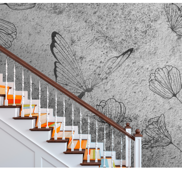 Fototapete blumen schmetterling und floral - TenStickers