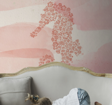 Fototapete Blumen seepferdchen blumenform - TenStickers