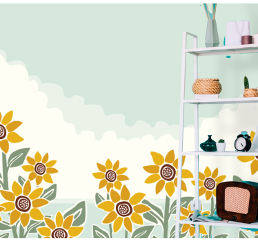 Fototapete blumen sonnenblumen garten szene - TenStickers